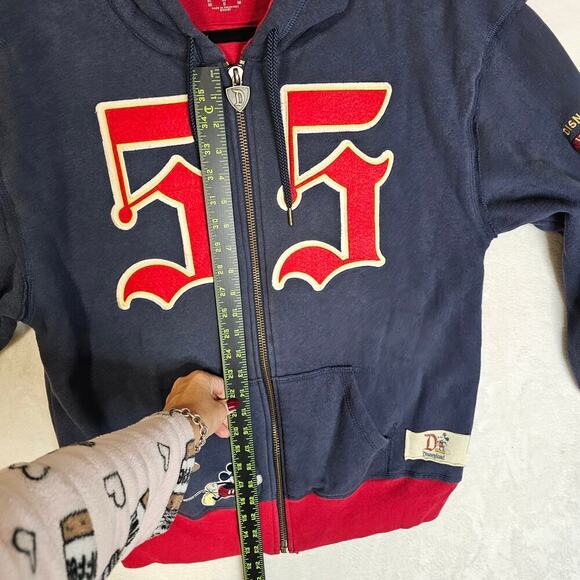 Vintage Disney 55 Sm Mickey Mouse Fully embroidered Full Zip Sweatshirt Hoodie - Picture 15 of 16